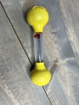 Johnson &amp; Johnson Vintage  1977 Yellow Barbell Red Ball Baby Toy Rattle Tracker - £14.97 GBP