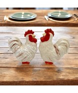 Rooster Hen Salt &amp; Pepper Shakers Vtg Barnyard Farmhouse Country Table - £9.91 GBP