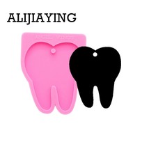 Tooth Shape Silicone Mould DIY Craft Keyring Pendant Jewelry Keychains Mold - £6.20 GBP