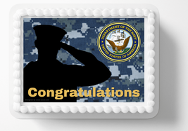 Military Navy Image Edible Cake Topper Birthday Cake Decoration Edible P... - $265.89 MXN