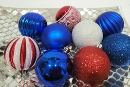 Memorial Day Patriotic 4th of July Red Blue Plastic Ornaments Decor 2.75&quot; - £12.65 GBP