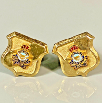 Vintage RCAF Cufflinks Royal Canadian Air Force Gold Plated Enamelled - £39.87 GBP