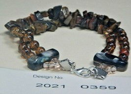 Tiger Eye  Gemstone 2 stand Bracelet-Facilitate-Self-control, # 359 - £12.44 GBP