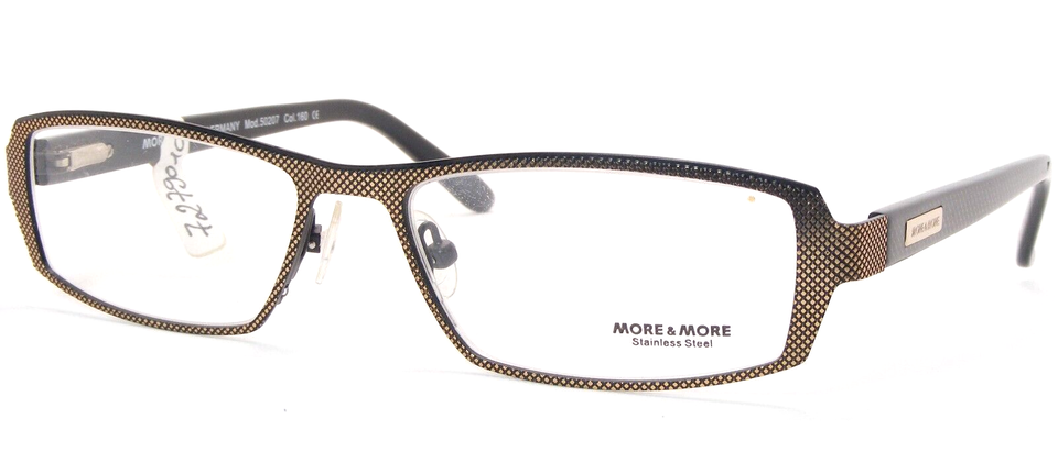MORE &amp; MORE 50207 160 Gold Black UNIQUE RARE EYEGLASSES 51-16-135mm Germany - $97.22