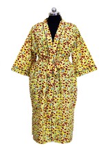 Floral Kimono Robe Handmade Cotton Women Night Dress Bath Robe Bikini Cover up - £19.06 GBP
