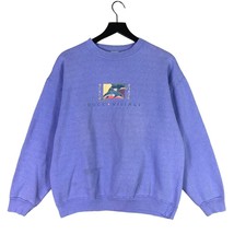 Vintage Duck Village Embroidered Blue Crewneck Sweatshirt Unisex Large USA Made - £21.77 GBP