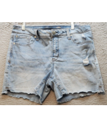 Seven7 Shorts Womens Size 12 Blue Denim Cut Off Distressed Flat Front An... - $25.47 CAD