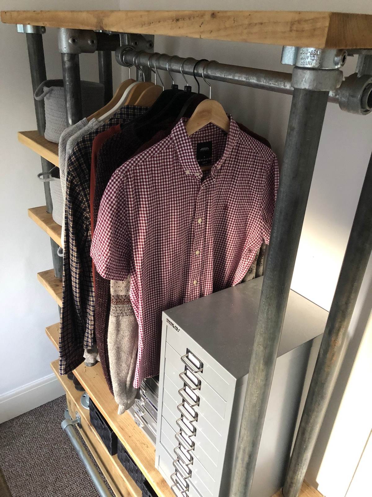 Industrial Open Wardrobe with Drawers | Reclaimed Scaffolding| THE TALLINN Item image 6