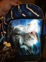 Jurassic World Velociraptor Blue 17&#39;&#39; Backpack Boys School Book Bag NWT  - £19.75 GBP