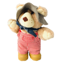 Dudley Furskins Bear Vintage with Hat 1986  7 Plush - $17.62