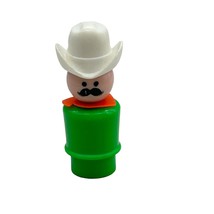 Vintage Fisher Price Little People Western Cowboy Sheriff Green Man - $9.49