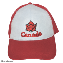 Canada Mens Red Maple Leaf Red White Strapback Hat Adjustable OS - £27.19 GBP