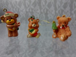 Miniature Mini Teddy Bear Christmas Ornaments Lot Of 3 Figures Dollhouse... - $6.23 CAD