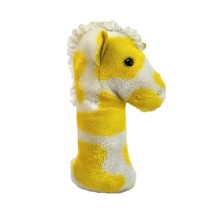 7&quot; Vintage Eden Yellow + White Baby Giraffe Stuffed Animal Plush Toy Rattle - £36.56 GBP