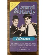 LAUREL &amp; HARDY CLASSICS 2 VHS TAPES ANTHOLOGY UTOPIA FLYING DEUCES 1990 - £9.58 GBP