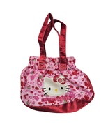 Hello Kitty Sanrio 2010 Pink/Red Satin Double Handle Cinch Satchel Purse... - $327.37 MXN