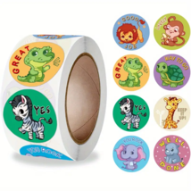 500pc Roll Teacher Reward Fun Motivation Cute Animal Stickers - New - £8.76 GBP