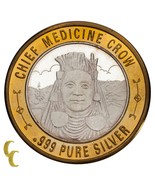 Chief Medizin Crow Indianer Casino Gaming Token .999 Silber Limitierte A... - €56,95 EUR