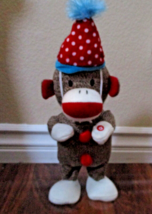 Gemmy Celebrations Musical Dancing Birthday Sock Monkey 15 Inch - £32.61 GBP