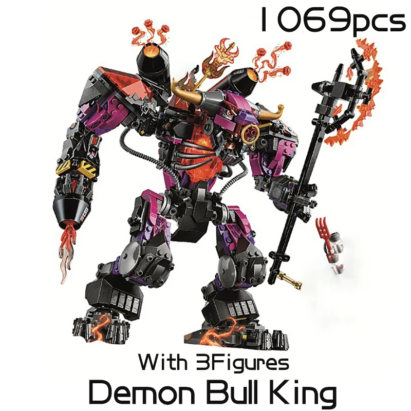 1067pcs MonkeyKid Series Demon Bull King Fire Machine Armor Mecha Monkey King - £51.78 GBP+