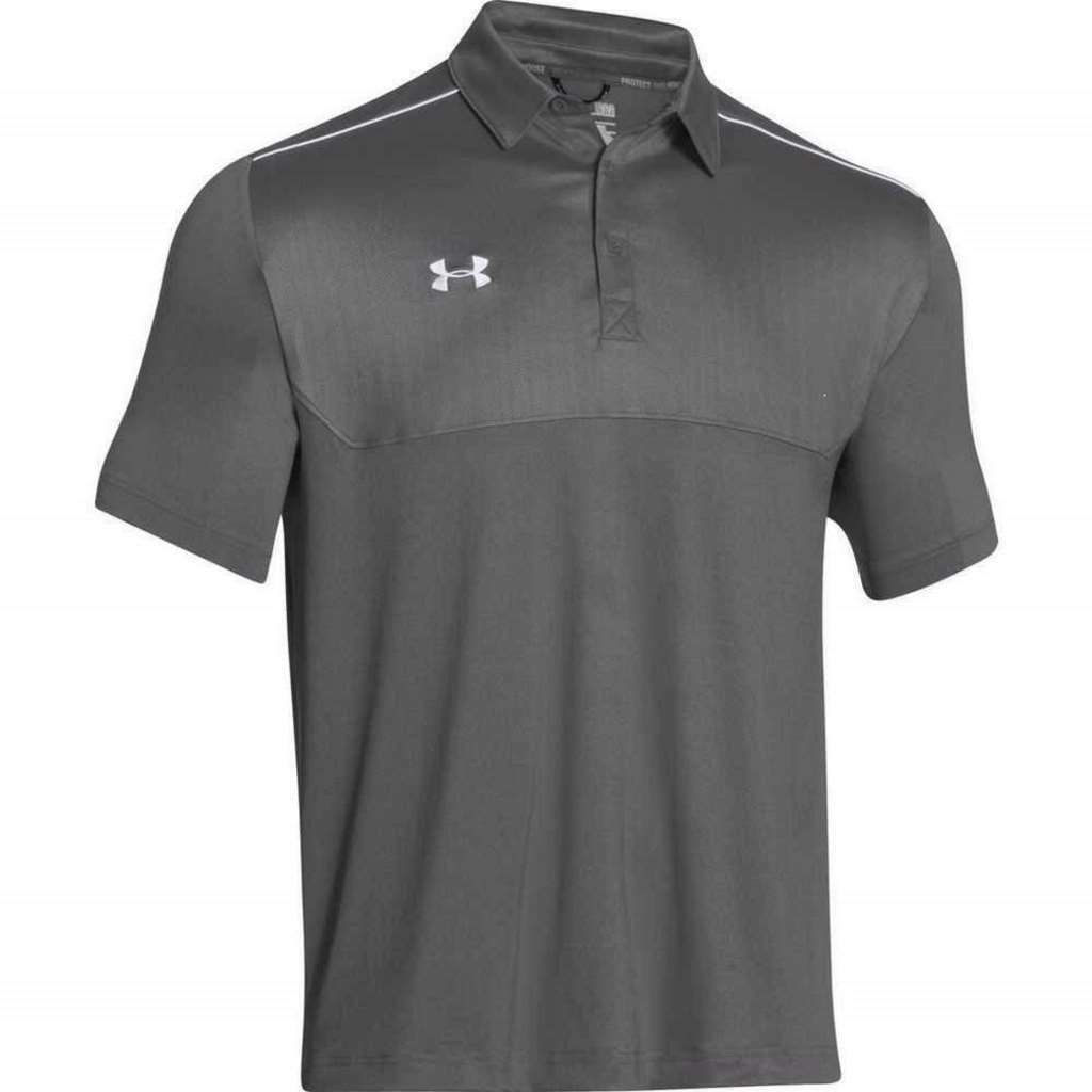 Under Armour Men&#39;s Ultimate Polo Golf Shirt Top, Graphite/White - $43.65
