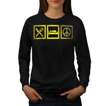 Wellcoda Eat Sleep Freedom Womens Sweatshirt, Sign Casual Pullover Jumper - £22.73 GBP+