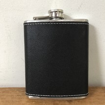 Grand Star Vtg Stainless Steel Black Stitched Leather 7oz  Drink Travel ... - $24.99