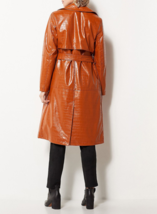 J Jason Wu The Icon Regular Faux Leather Croc Trench Coat- CAPPUCINO, ME... - £26.25 GBP