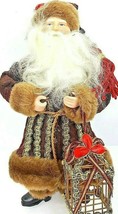 Macy&#39;s Holiday Lane Russian Santa Figurine W/Basket 10 1/2&quot; Tall - £18.37 GBP