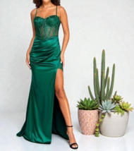 $129 PROM B Darlin Juniors' Lace Corset Gown Size: 3/4 - Hunter/Hunter (... - $39.11