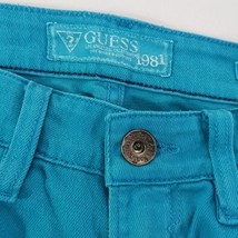 Guess Women’s 1981 Skinny Jeans Mid-Rise In Teal Blue Size 31 (30×33) image 4