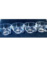 Vintage Teacups Set Of 4 Clear Ringed Handle Serving Hot Cocoa Coffee Te... - £15.51 GBP