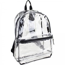 Clear Backpack See Through Daypack Bag Work School Transparent Adjustable Straps - £28.47 GBP