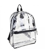 Clear Backpack See Through Daypack Bag Work School Transparent Adjustable Straps - £28.03 GBP