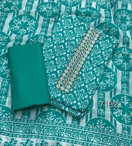 Pure Cotton Suit Set For Women and Girls, Unstitched 3 PC Suit Set-01 - $1,025.19 MXN