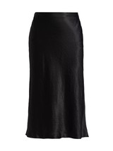 NWT Vince Satin Slip Midi in Black Pull-on A-line Skirt XL $265 - £93.61 GBP