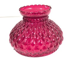 Vintage Brooke Crescent Vetro Uragano Lampada Shade Rubino Red Diamante Trapunta - $79.19