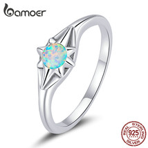 Opal Star Ring 925 Silver Jewelry for Women Six-pointed Star Anniversary Gift Pa - £17.74 GBP