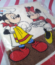 FUN Vintage NEW OLD Stock Mickey &amp; Minnie Fringe Edge Sealed Cannon Hand Towel - £14.38 GBP
