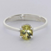 Yellow Mali Garnet Grandite Oval Gemstone 925 Ring Size 6 Solitaire Design 121 - £60.31 GBP