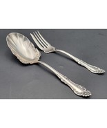 Oneida CARLTON (1898) Rogers A1 Serving Set SILVER PLATE Spoon &amp; Fork Ra... - $757.20 MXN