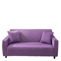 Anyhouz 4 Seater Sofa Cover Plain Purple Style and Protection For Living Room So - £50.26 GBP