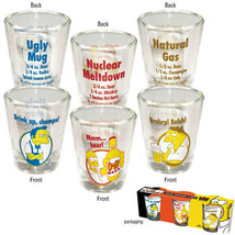 The Simpsons Beer Recipe Character Illustrated Shot Glass Set of 3 NEW UNUSED - £7.76 GBP