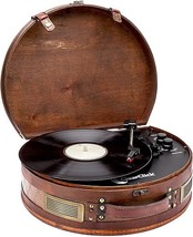 Vintage Suitcase Turntable With Bluetooth &amp; Usb - Classic Wooden Retro S... - $203.99