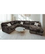 Corsham Large U-Shape Sectional in Chocolte Thick Stripe Fabric - $1,899.00