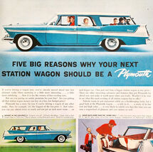 1958 Plymouth Station Wagon Advertisement Automobilia Floating Torsion D... - €25,92 EUR