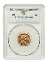 1937 1c PCGS MS67+ RD ex: D.L. Hansen - £797.62 GBP