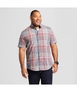 Goodfellow Short Sleeve Button Down Shirt Plaid Big &amp;Tall Gray Various S... - £9.46 GBP