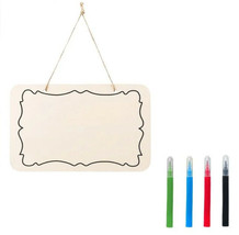 Wooden Craft Hanging Sign with 4 Markers for Childrens Handicrafts and Coloring  - £7.36 GBP