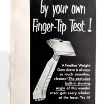 Gem Shaving Razor Blades Featherweight 1952 Advertisement Facial Hair Ca... - $9.99